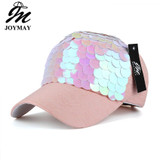 JOYMAY Spring New Fashion Women Baseball cap with Sequins Shining Bling Adjustable Leisure Casual Snapback HAT B438
