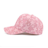 Joymay 2017 Spring New Women Lace Fabric Baseball cap Adjustable Fashion Leisure Casual Snapback HAT B412