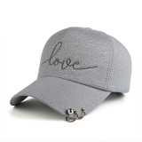 JOYMAY 2017 New arrival high quality snapback cap iron hoop bead on visor love embroidery hat for women baseball cap  B421