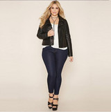 JOYINPARTY Plus Size Women Solid Black faux leather  Jacket Casual Ladies Long Sleeve Shaping leather Jacket
