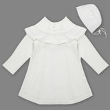 JOYHOPY Quality Knitted Girls Long Sleeve Dress 2017 Winter Autumn White Red Baby Girl Princess Dress with Hats