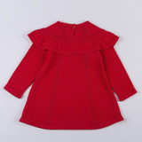 JOYHOPY Quality Knitted Girls Long Sleeve Dress 2017 Winter Autumn White Red Baby Girl Princess Dress with Hats