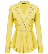 JOYINPARTY  Fashion Women Slim Fit Blazer Jackets Long Sleeve Blazer Workwear Casaco Feminino Solid No Button Clothes