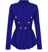 JOYINPARTY  Fashion Women Slim Fit Blazer Jackets Long Sleeve Blazer Workwear Casaco Feminino Solid No Button Clothes