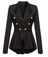 JOYINPARTY  Fashion Women Slim Fit Blazer Jackets Long Sleeve Blazer Workwear Casaco Feminino Solid No Button Clothes