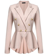 JOYINPARTY  Fashion Women Slim Fit Blazer Jackets Long Sleeve Blazer Workwear Casaco Feminino Solid No Button Clothes