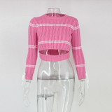 Joyfunear Sexy hollow out split knitted sweater Women brand white pullovers knitwear Autumn winter 2017 pink jumper pull femme
