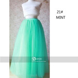 JOYDU Puffy 7 Layers Tulle Skirt American Apparel Maxi Tutu Skirts Womens 2017 Spring Summer Lolita Long Skirt faldas saia jupe