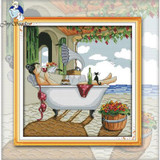 JOY SUNDAY,Needlework,DIY DMC Cross stitch,Sets For Embroidery kit Leisure and entertainment home decoration Counted Cross