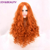JOY&amp;BEAUTY Womens Wigs Synthetic Hair Heat Resistant Synthetic Wigs Curly Wig Long Orange Wig 24inch