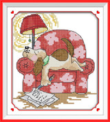 Joy Sunday The happy dog daily DMC threads Counted Chinese Cross Stitch Kits printed Cross-stitch set Embroidery Needlework