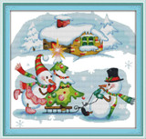Joy Sunday Christmas series Canvas DMC Counted Chinese Cross Stitch Kits printed Cross-stitch set Embroidery Needlework