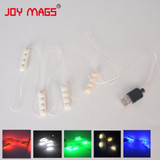 JOY MAGS Colorful LED Building Block Accessory Toy 1pcs 6 Serial Light USB Power Compatible with Lego Creator Decoration