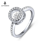 JOWISDOM Hot Sale Rings with Dancing Natural Topaz Stone Rings for Women Topaz Jewelry 925 Sterling Silver Wholesale Price