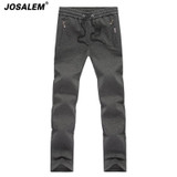 JOSALEM Men Straight Casual Pants 2017 Autumn Winter New Elastic Waist Long Trousers Sweatpants High Quality Male Brand Clothing