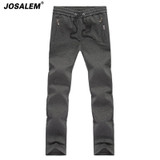 JOSALEM Men Straight Casual Pants 2017 Autumn Winter New Elastic Waist Long Trousers Sweatpants High Quality Male Brand Clothing
