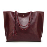JOOZ Luxury Soft Leather Women Shoulder Bag Fashion Brand Tassel Women's Leather Handbags High Quality Designer big Women Bag