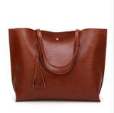 JOOZ Luxury Soft Leather Women Shoulder Bag Fashion Brand Tassel Women's Leather Handbags High Quality Designer big Women Bag