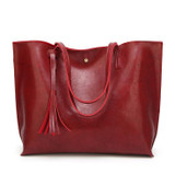 JOOZ Luxury Soft Leather Women Shoulder Bag Fashion Brand Tassel Women's Leather Handbags High Quality Designer big Women Bag