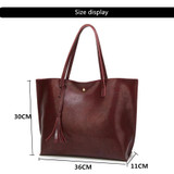 JOOZ Luxury Soft Leather Women Shoulder Bag Fashion Brand Tassel Women's Leather Handbags High Quality Designer big Women Bag