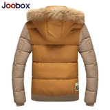 JOOBOX Brand 2017 Men's Winter Hooded Fur Collar Parkas Men Thin Overcoats Male Fashion Slim Warm Jackets Padded Brand Clothing