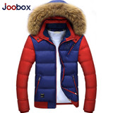 JOOBOX Brand 2017 Men's Winter Hooded Fur Collar Parkas Men Thin Overcoats Male Fashion Slim Warm Jackets Padded Brand Clothing