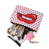 Jom Tokoy Red lip 3D Printing women cosmetic bags neceser makeup bag bolsos mujer de marca famosa 2017 necessaire toiletry bag