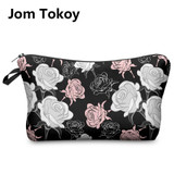 Jom Tokoy 2017 New Fashion 3D Printing Women Flowers Fashion Brand Travel Makeup Case Cosmetic Bags