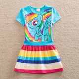 New Baby Girls Dresses Girls Little Pony Derss Cartoon Princess Costume Kids Clothes For 2-7Y Summer Style Children's Clothing