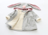 New Baby Girls coats Rabbit Hooded Autumn Winter jackets Solid color 6M-2 old size Clothes 7BT011