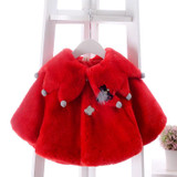New Baby Girls coat faux fur Ponchos And Capes Outerwear Winter Autumn 6M-2 old size Clothes 7BT024
