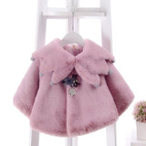 New Baby Girls coat faux fur Ponchos And Capes Outerwear Winter Autumn 6M-2 old size Clothes 7BT024