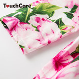 New Baby Girl Floral Dresses Kids Long Sleeve Rose Flower Printed Princess Wedding Party Dress Children Pleated Clothes Costume