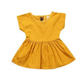 New Baby Girl Dress Yellow Dress Toddlers Girls Summer Clothes for Newborns Short Sleeves Baby Dress Girls Clothes SQ323