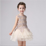 New Baby Girl Dress 2017 Summer Party Sleeveless Patchwork Girls tutu Dress Princess Mesh Toddler Lace Flower Clothes Vestido