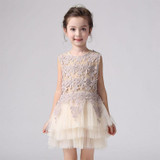 New Baby Girl Dress 2017 Summer Party Sleeveless Patchwork Girls tutu Dress Princess Mesh Toddler Lace Flower Clothes Vestido