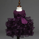 New Baby Girl Dress 2017 Summer Party dress Sleeveless Bow Girls Tutu Dress Princess Chiffon Toddler Lace Flower Clothes Vestido