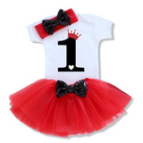 New Baby Girl Clothing Summer Sequin Bow Tutu Newborn Dress (Tops+Headband+Dress) 3pcs Clothes Bebe First Birthday Elsa Costumes