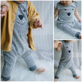 New Baby Girl Boy Bear Cotton Jumpers Rompers Playsuit Sleepsuit Outfits 0-24M
