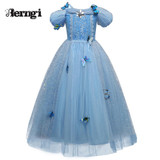 New Baby Girl Anna Elsa Dress High-Grade Sequined Princess Cinderella Fancy kids clothes For Party Costume Snow Queen Cosplay