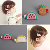 New Baby Cute Cartoon Fruit Hair Clips Girls Hair Accessories Kids Headwear Hairpins Exquisite Embroidery Children's Headdress