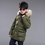 New baby Boys Winter Coat 6 to 13 Years Hooded Children Patchwork Down Baby Boy Winter Jacket Boys Kids Warm Outerwear Parks