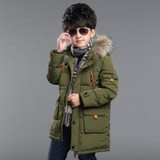 New baby Boys Winter Coat 6 to 13 Years Hooded Children Patchwork Down Baby Boy Winter Jacket Boys Kids Warm Outerwear Parks