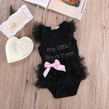 New Baby Bodysuits Infant Baby Girls Summer Clothes My Little Black Lace Bodysuit Outfits