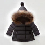 New baby boys and girls kids cotton hooded coat plus velvet thick warm winter snowsuits