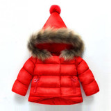 New baby boys and girls kids cotton hooded coat plus velvet thick warm winter snowsuits