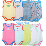 New BABY BODYSUIT 5PCs 100% Cotton Infant Body Vest Clothing Cart Jumpsuit Baby Boy Bodysuit Cartoon Summer roupas de bebe