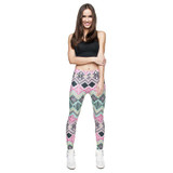 New Aztec Print Gothic Stretchy Leggings Women Adventure Time Workout Jeggings Female Fitness Leggings Casual Floral Tayt Pants