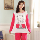 New Autumn/ Winter Pyjamas Women Pajama Sets Cartoon nightgown for women female girl O-Neck Long Sleeve Sleepwear free shipping
