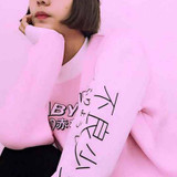 New Autumn Women Hoodies Japanese BABY GIRL Print Harajuku Sweatshirt Casual Women Tops Shirts Loose Casual Hoodie Kawaii